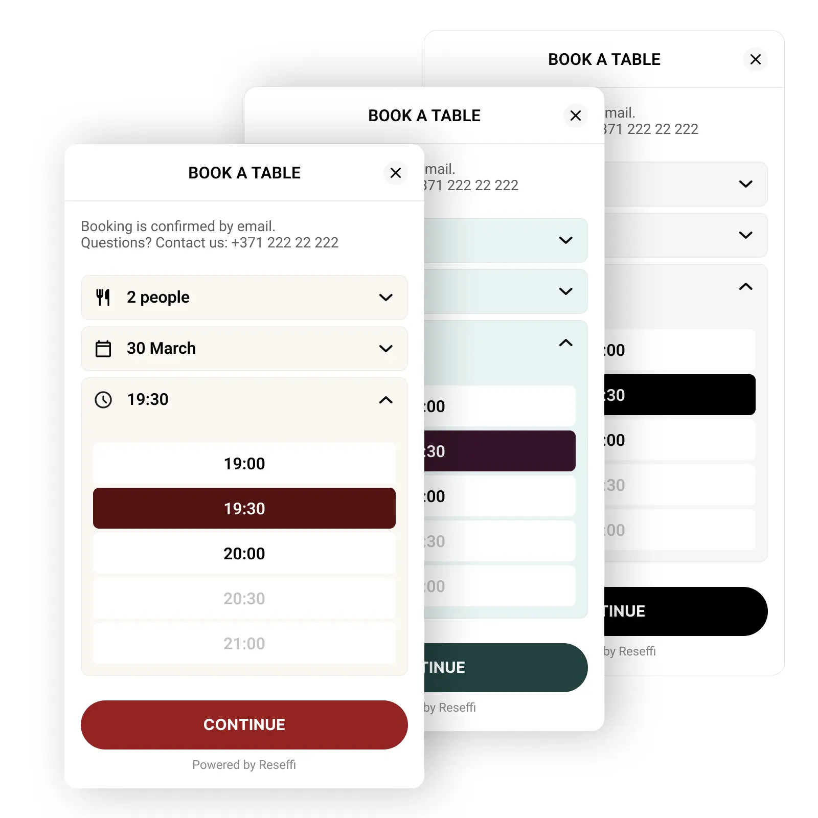 Streamlined reservations booking interface